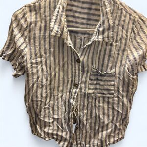 Striped Button-Up Shirt